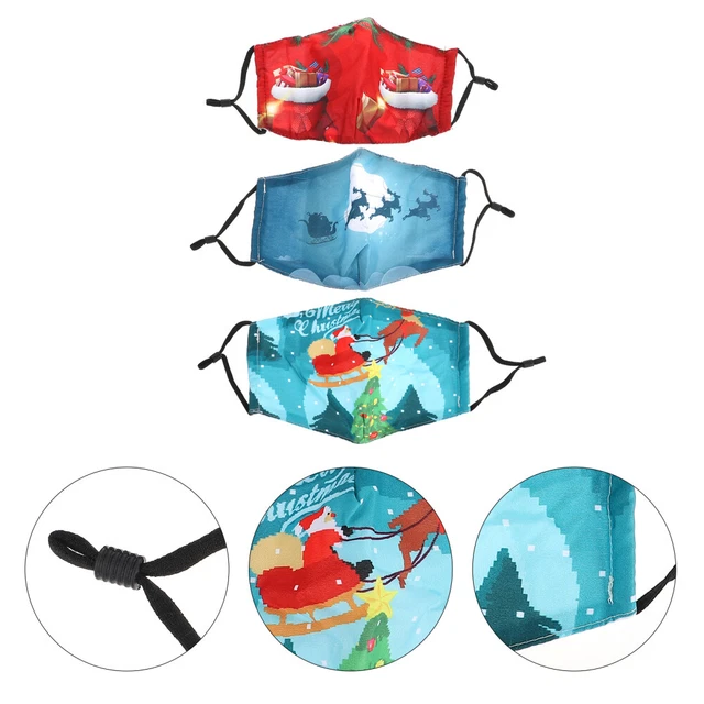 3 Pcs Weihnachtsgesichtsmasken Weihnachtsmaske Staubmasken Schnauze