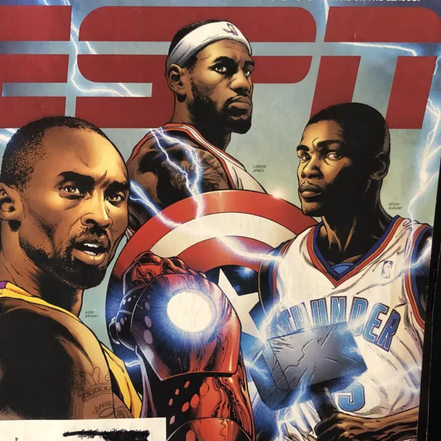 Kobe Bryant Lebron James Kevin Durant As Marvel Mcu Heroes Espn Magazine Picclick
