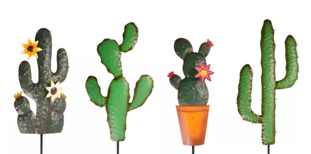 Decoración LED Cactus Elemento Jardín Metallfigur Planta de Solar