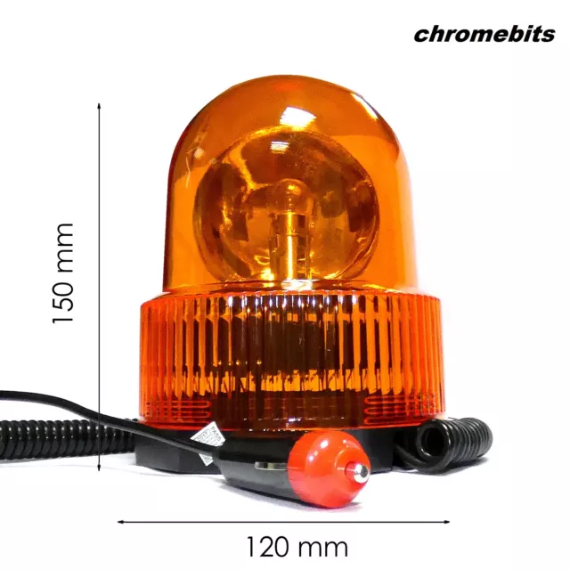 12V Magnetico Emergenza Lampada Faro Lampeggiante Ambra Rotante Recupero
