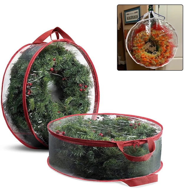 Sfera rotonda chiara regalo corona natalizia borsa portaoggetti trasparente PVC