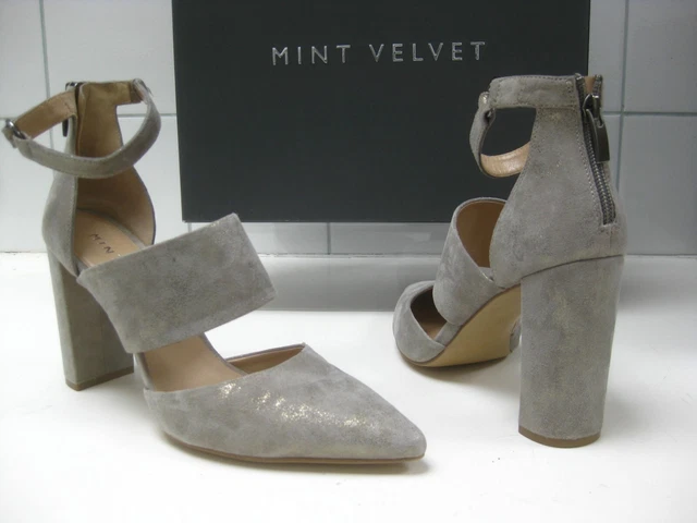 MINT VELVET COURT SHOES 6 39 sexy high heels FELICITY CHUNKY silver wide strap 79.99 PicClick UK