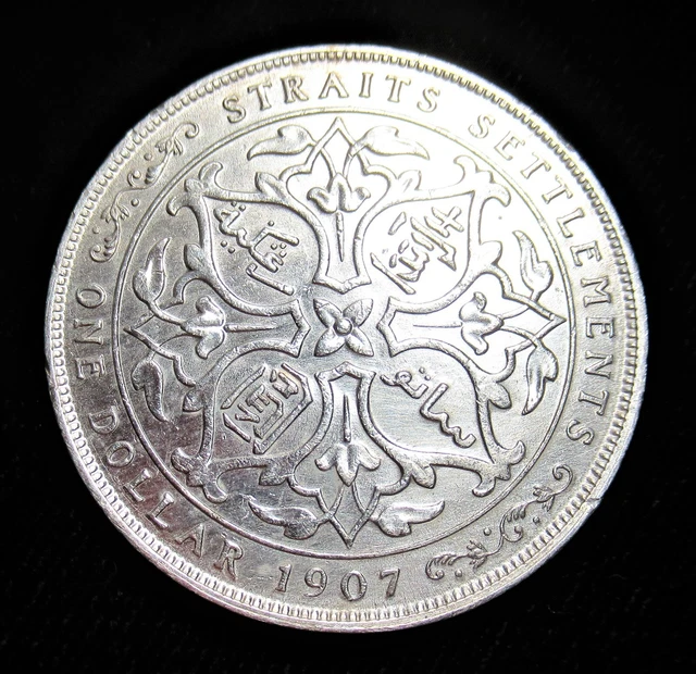 Straits Settlements: Dollar, 1907, High Grade! Straits Settlements: Dollar, 1907, High Grade!