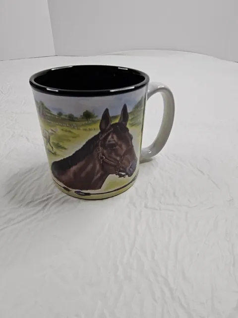 Horse Coffee Mug Tea Burton + BURTON Equestrian Bridle Ranch Black Interior
