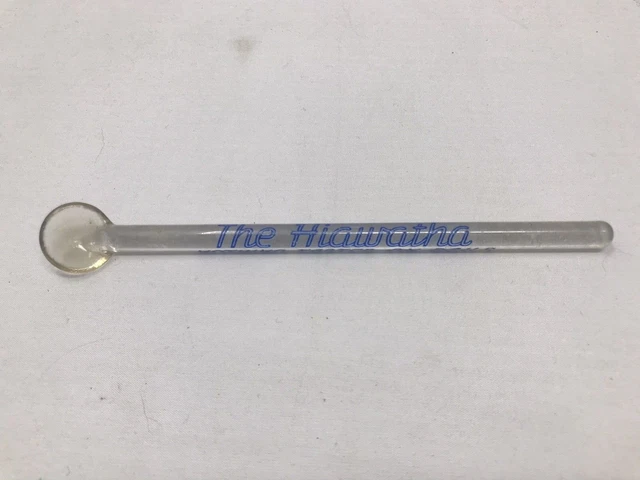 Hiawatha glass swizzle stick CMStP&P RR Nothing Faster on Rails Milwaukee