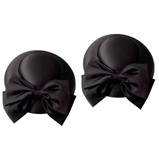 2x Tea Party Hat Women Bucket Hat Pillbox Hat Vintage Derby Hat