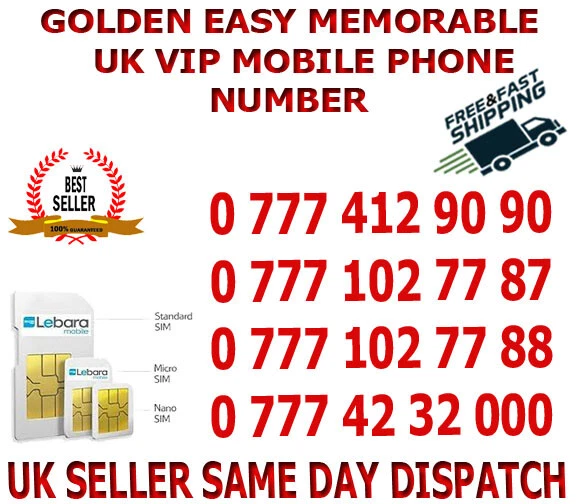 GOLDEN EASY MEMORABLE UK VIP MOBILE PHONE NUMBER/PLATINUM SIM ( Lebara B 35)