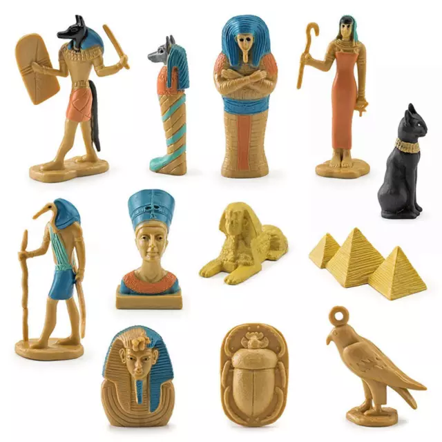 12 Pieces Ancient Egypt Figures Novelty Small Statues Egyptian Ornaments