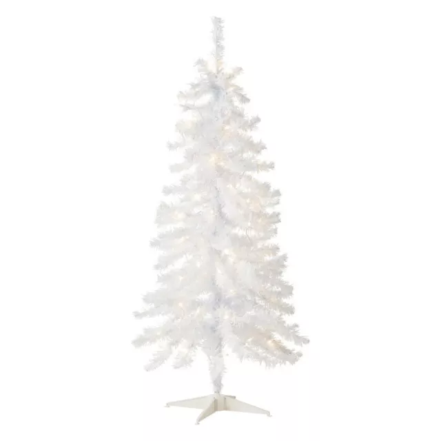 4ft Pre-Lit White Christmas Tree with Lights & Stand