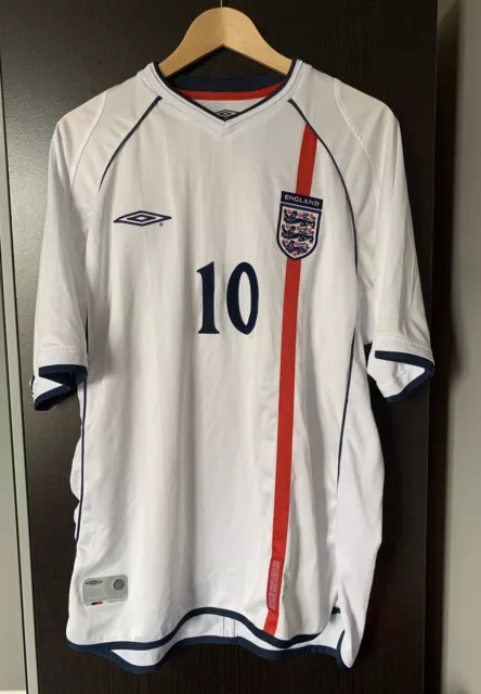 England 2002 Match Worn Player Issued Football Shirt CHOPRA + COA