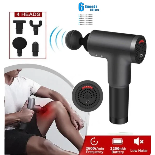 Pistolet De Massage Profond Portable - Pour Muscles Et Visage, Gris, Neuf Générique