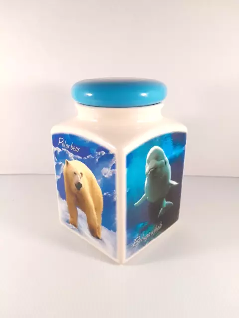 2008 SeaWorld San Diego Arctic Animals Cookie Jar Ceramic w/ Lid Busch Entertai.