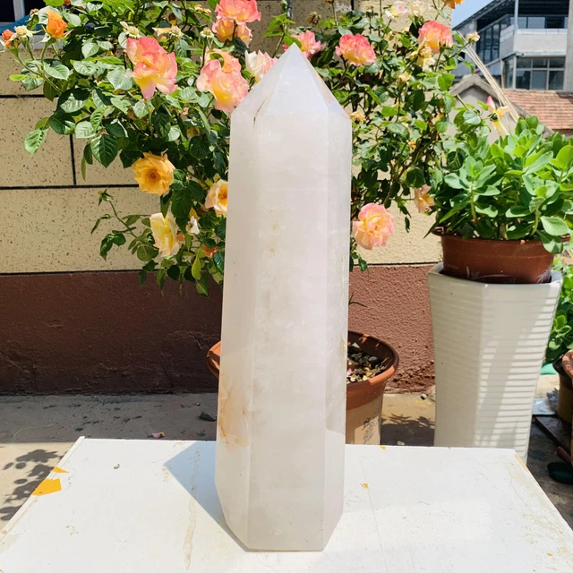 9.41LB Natural Clear Quartz Obelisk Quartz Cystal Point Wand Tower