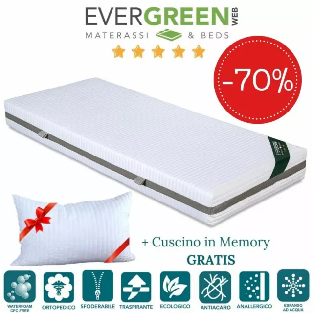 EVERGREENWEB ✅ Materasso Singolo 90x200 Effetto Massaggiante + Cuscino 🎁