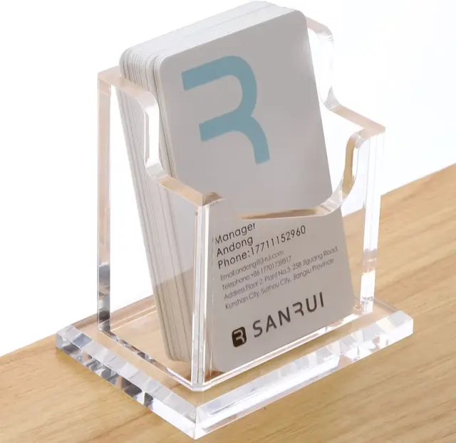 Acrylic Business Card Holder Desk,Vertical Business Card Display Clear Business