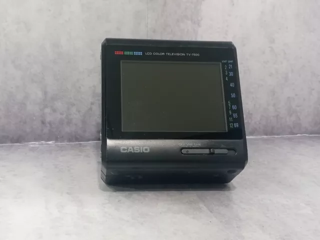 Vintage Casio Battery Handheld LCD Color Television TV-7500