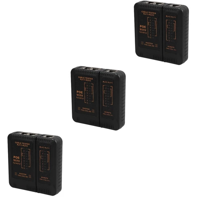 3 PZ STRUMENTO di test fili Ethernet RJ45/RJ11 tester tester cavi ...