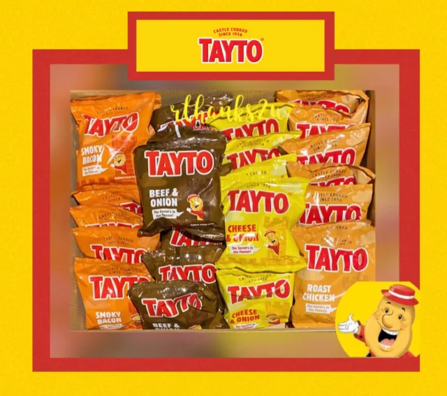 TAYTO Crisps Assorted Box of 30 x 25g Bags - Includes 12 Cheese & Onion - Hamper