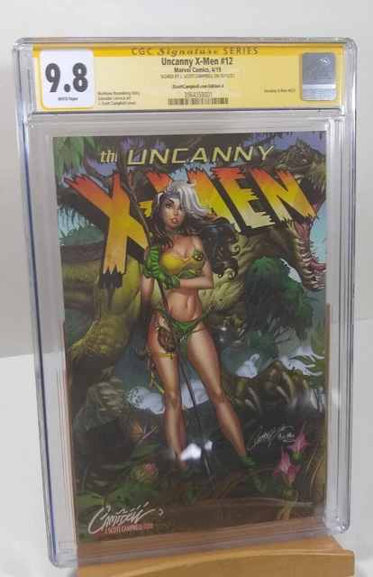 Uncanny X-Men #12 Variant CGC 9.8 SS 2019 Signed J. Scott Campbell Rogue NM/MT