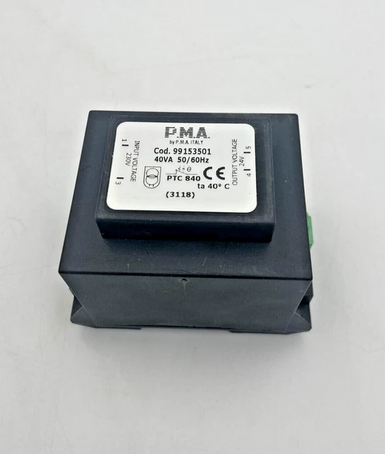 P.M.A . 99153501 40va 50/60hz input 230v out put 24v transformer