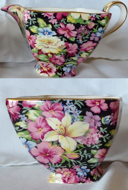 RARE Vtg. 2 Pcs Creamer & Sugar Bowl ROYAL WINTON Grimwades FLORENCE Chintz