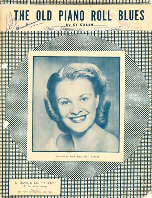 Joan Clarke - The Old Piano Roll Blues - Vintage Sheet Music - Australia