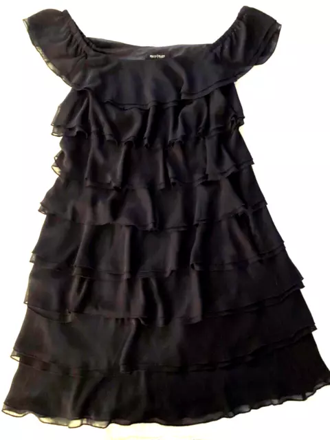 NEW "White House Black Market" Women 12 Dress Formal Cocktail Ruffles MFR $158