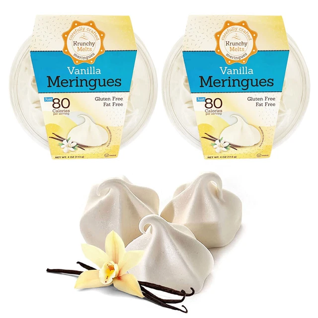 2 Boîtes Vanille Meringues Cookies sans Matières Grasses sans Gluten Fête Snack