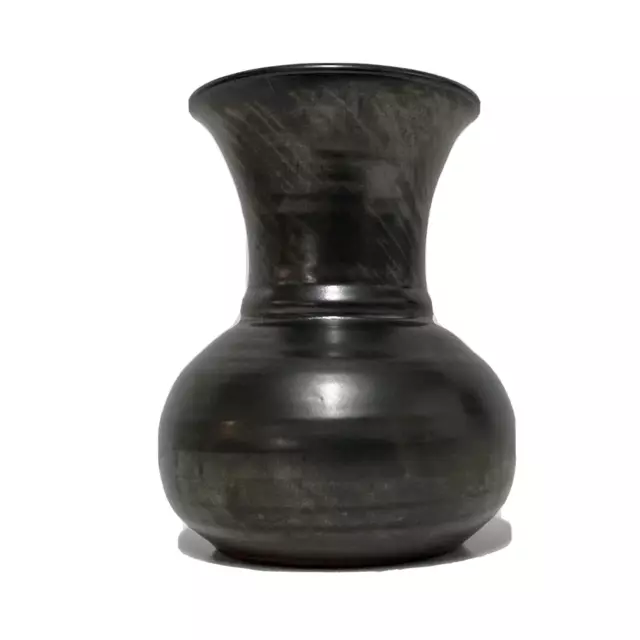 Vintage Prinknash Abbey Pottery  3"H x  2.5"W  Pewter Lustre Metallic Glaze Vase
