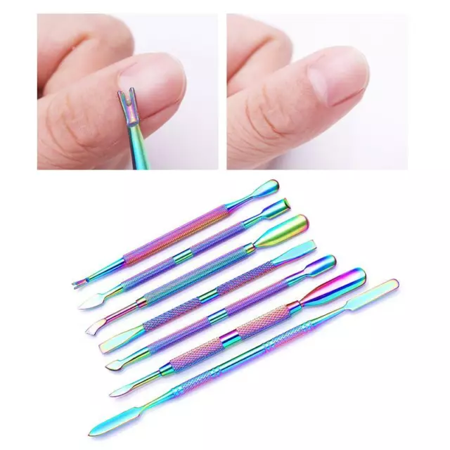 Double-ended Nail Art Cuticle Pusher Dead Skin UV Gel Remover Nail Tweezer Tool 3