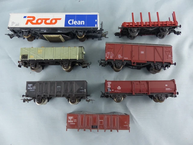 ROCO BUCO PICO FLEISCHMANN Ho lot de 6 wagons marchandises train éléctrique