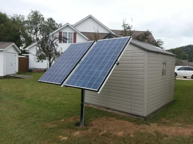 Solar panel pole mount 4 arm kit, Aluminum, up to 2 large or 4 smaller panels