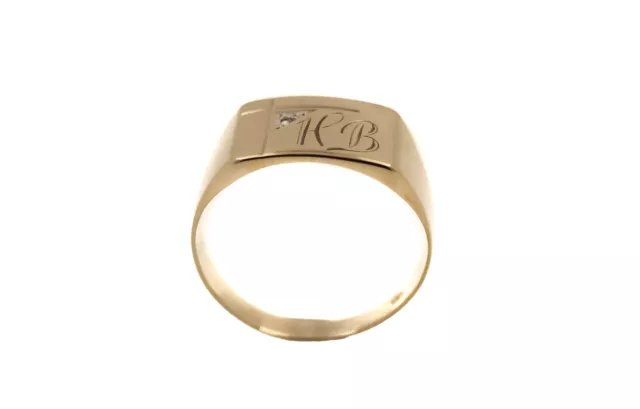 CHEVALI RE INITIALES H B Bague Homme 333 Or Taille 62 Poids 2