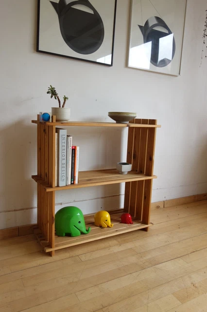 Mid Century Swedish Modern Retro pine modular Bookcase cabinet
