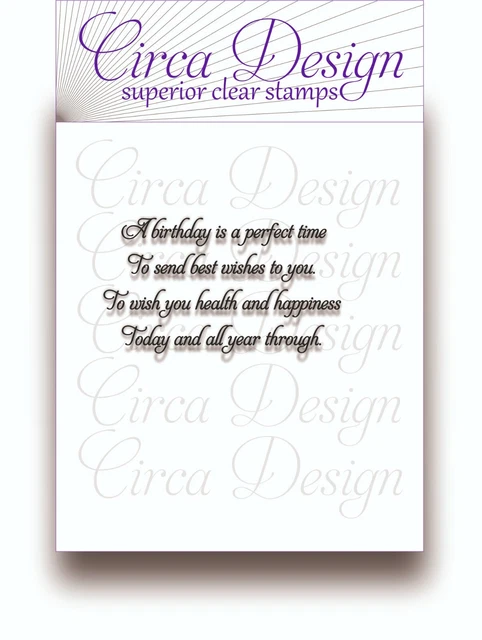 Clear Unmounted Birthday Verse Sentiment Rubber Stamp BDVS74