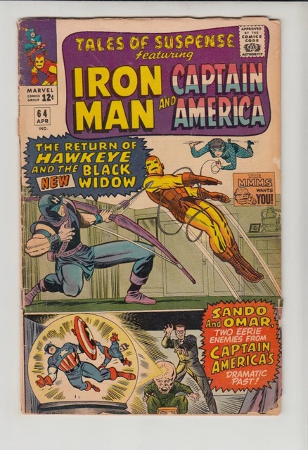 TALES OF SUSPENSE #64 GD+ *1st BLACK WIDOW IN COSTUME!!