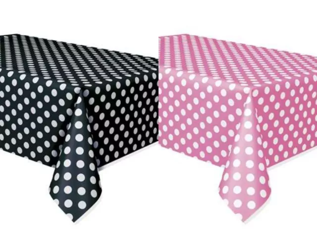 2 Mickey Minnie Polka Dot Table Covers Black/ Pink Birthday Decor Party Supplies