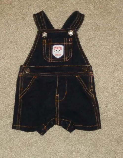 Carters Baby Boys Bib Shorts Romper Navy Blue Little Cutie Crew 3 Months NEW