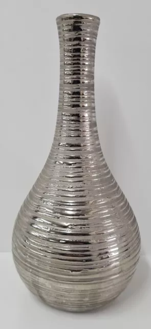 Silver Art Deco Vase 30cm Tall 800g Good Condition + Free Tracked Postage 2