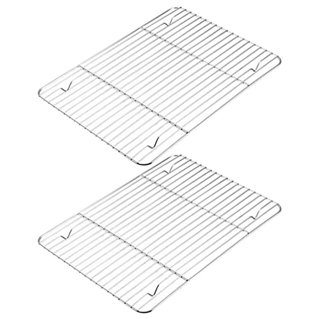 2 piezas soporte de refrigeración interruptor de vapor de acero inoxidable estantes de cocción para freidora de aire de cocción