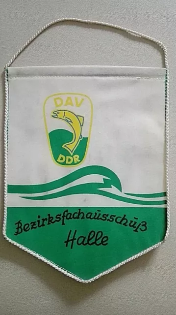 Orig Wimpel 1982 DAV DDR Bezirksfachausschuß Halle DTSB Sport Angeln Chemie