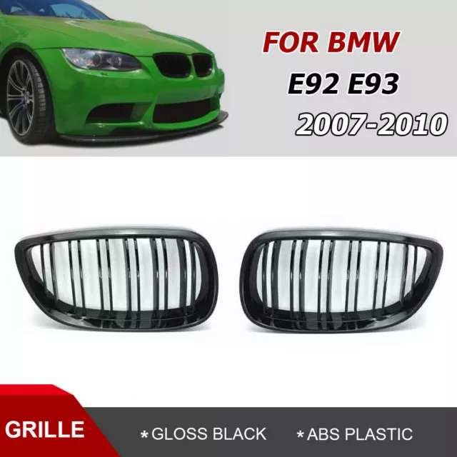 Grille de Calandre Noir Brillant Double Lame Pour BMW 3 Série E92 E93 07-10 MS