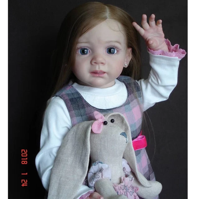 Bambola bambino rinato con gambe in piedi 60 cm radicate bambola arte dei capelli bambina giocattolo bambini
