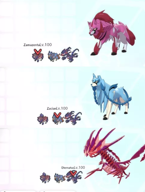 Shiny 6IV Eternatus + Shiny Zacian + Shiny Zamazenta + Shiny