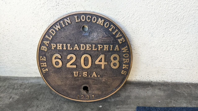 1937 Southern Pacific Ac-7 #4173 Steam Locomotive 4-8-8-2 Builder Plate W/Photo