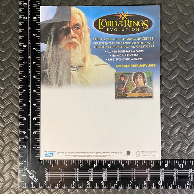 Lord Of The Rings Evolution Cards Promo Tab Sell Half Sheet Flyer Ad Topps 2006