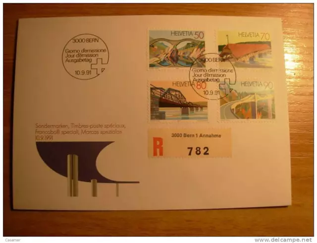 Schweiz Suisse Switzerland Swiss Bridges Brücken Schweizer Registriert FDC