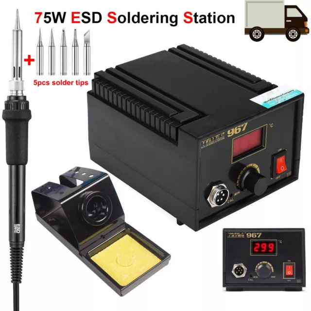 75w Soldering Rework Station Welding Iron Tool Kit Desoldering Gun w/Tips 110V