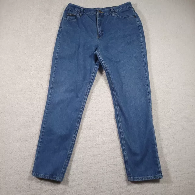 VINTAGE LEE RIDERS Jeans Women's 16 Long Blue Denim Tapered Leg High ...
