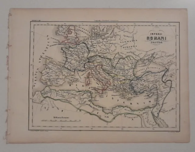 Tavola dell'Impero Romano_Originale cartina del Marmocchi